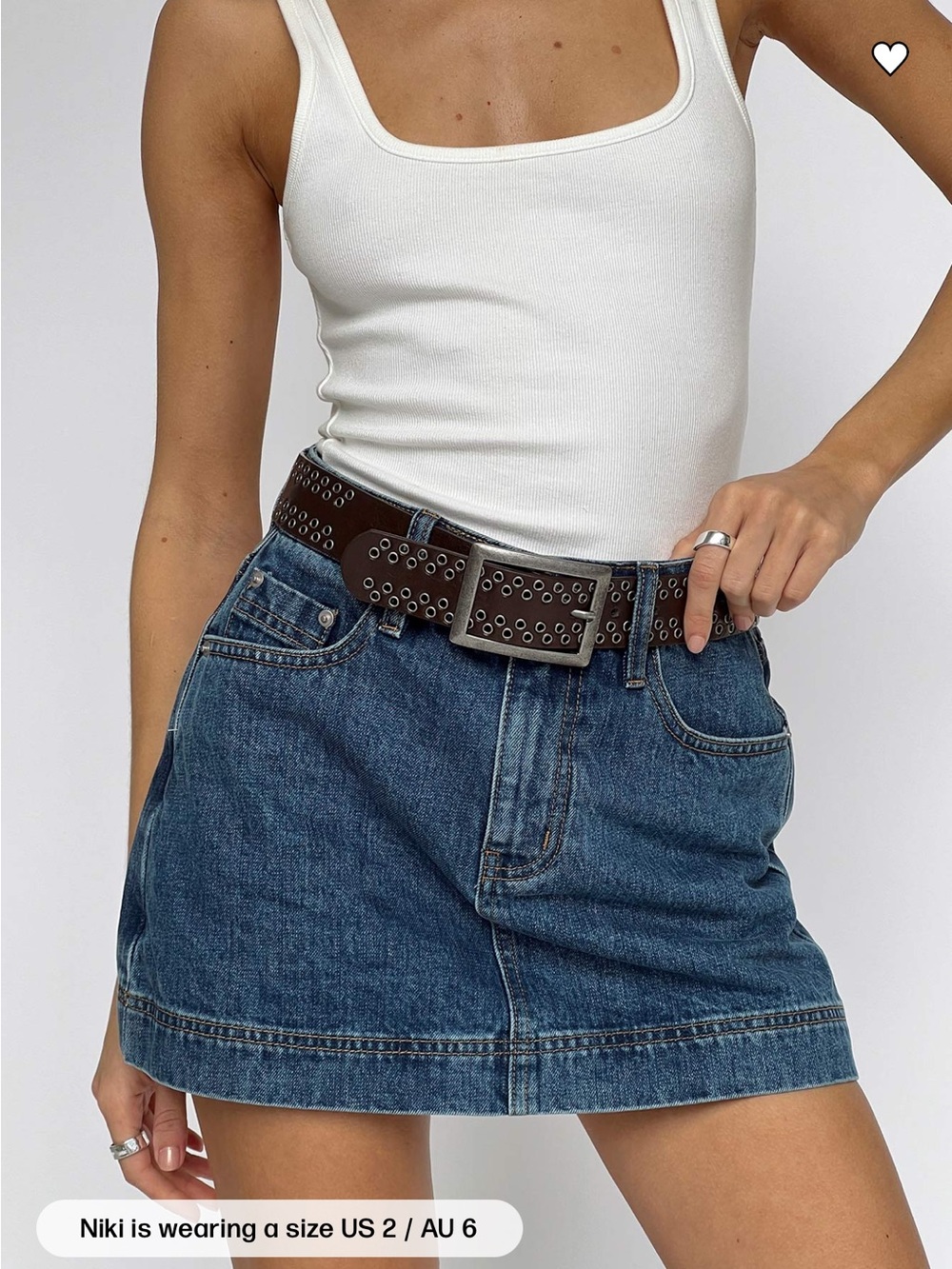 Princess Polly Gazelle Denim Skort size 8 organic cotton